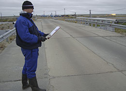 Диагностика мостов на подъездных дорогах к скважинам Бованенковского нефтегазоконденсатного месторождения